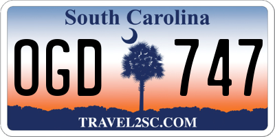 SC license plate OGD747