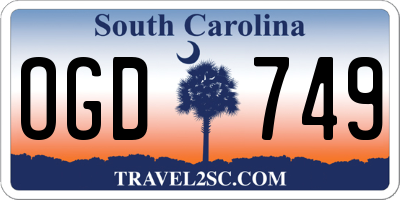 SC license plate OGD749
