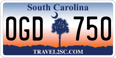SC license plate OGD750