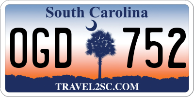 SC license plate OGD752