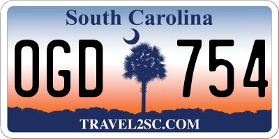 SC license plate OGD754