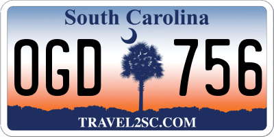 SC license plate OGD756