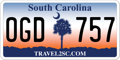 SC license plate OGD757