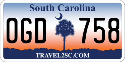 SC license plate OGD758