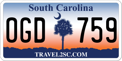 SC license plate OGD759