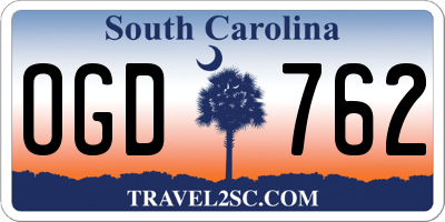 SC license plate OGD762