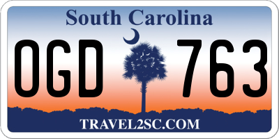 SC license plate OGD763