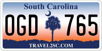 SC license plate OGD765