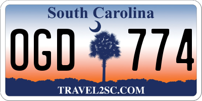 SC license plate OGD774