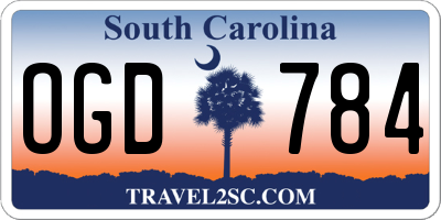 SC license plate OGD784