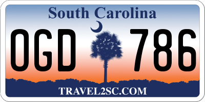 SC license plate OGD786