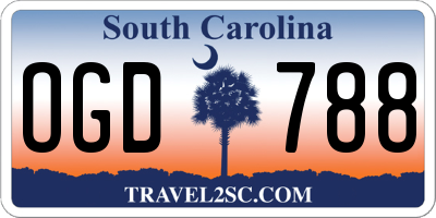 SC license plate OGD788