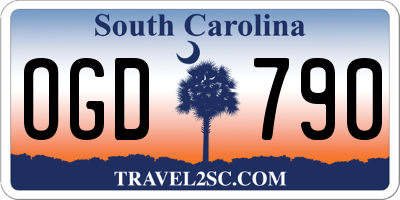 SC license plate OGD790