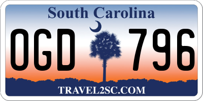 SC license plate OGD796