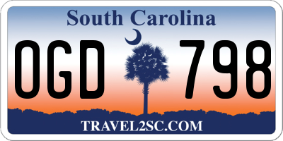 SC license plate OGD798