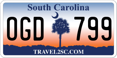 SC license plate OGD799