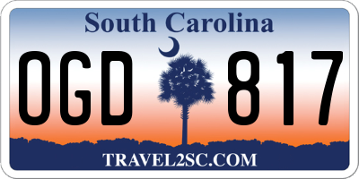 SC license plate OGD817