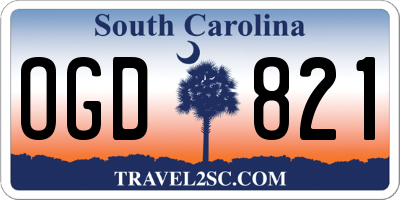 SC license plate OGD821