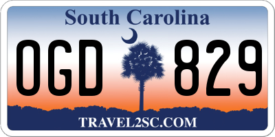SC license plate OGD829