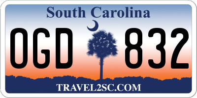 SC license plate OGD832