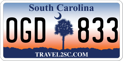 SC license plate OGD833