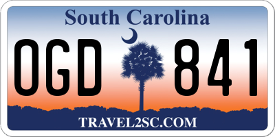 SC license plate OGD841