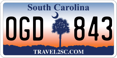 SC license plate OGD843