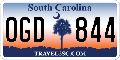 SC license plate OGD844
