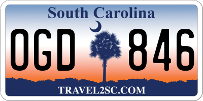 SC license plate OGD846