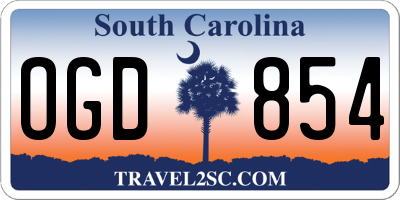 SC license plate OGD854