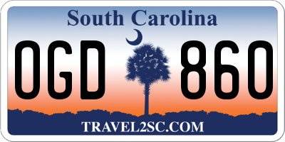 SC license plate OGD860