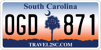 SC license plate OGD871