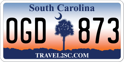 SC license plate OGD873