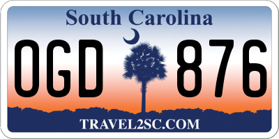 SC license plate OGD876