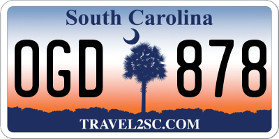 SC license plate OGD878