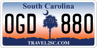 SC license plate OGD880