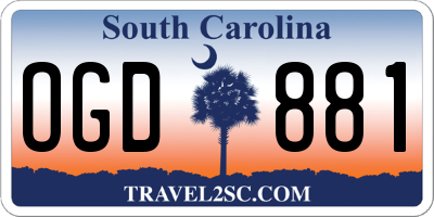 SC license plate OGD881