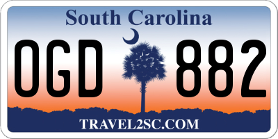 SC license plate OGD882