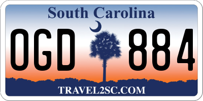 SC license plate OGD884
