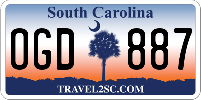 SC license plate OGD887