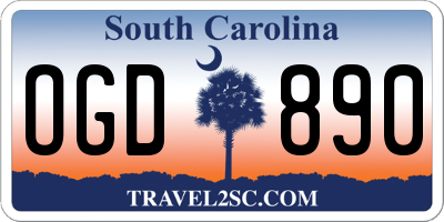 SC license plate OGD890