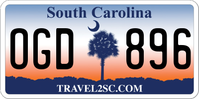 SC license plate OGD896