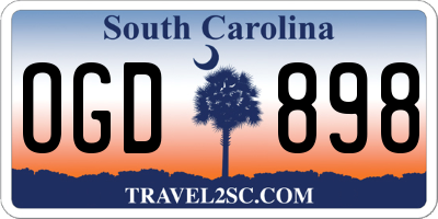 SC license plate OGD898