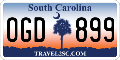 SC license plate OGD899
