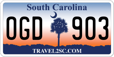SC license plate OGD903