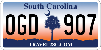 SC license plate OGD907