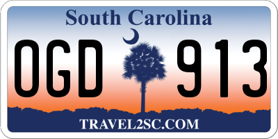 SC license plate OGD913