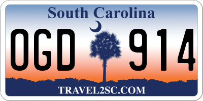 SC license plate OGD914