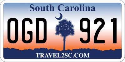SC license plate OGD921