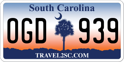 SC license plate OGD939